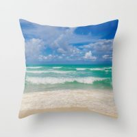 Miami beach and ocean pillow cover, beach pillow cover, Florida, cotton twill, surf, ocean, coastal, beach house decor, decorative pillow case, sea, ocean bedding, 5 sizes