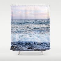 Pastel Ocean sunset Shower Curtain, 71x74 inches