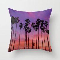 Palm trees sunset pillow cover, cotton, coastal, beach house decor, decorative pillow case, beach bedding, 5 sizes