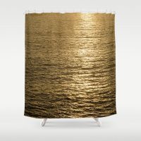 Taupe ocean sunset Shower Curtain, 71x74 inches