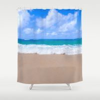 Taupe Hawaiian beach Shower Curtain, 71x74 inch