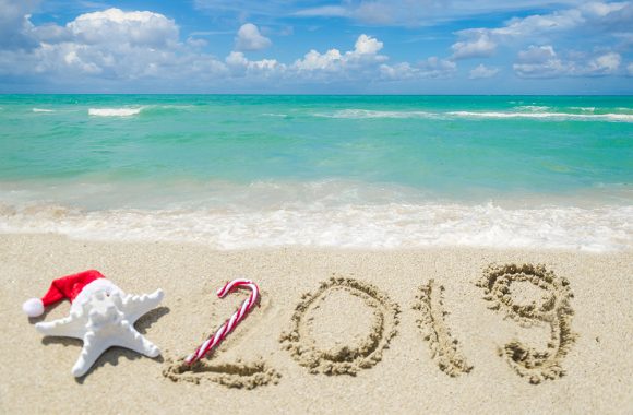 2018 year beach background