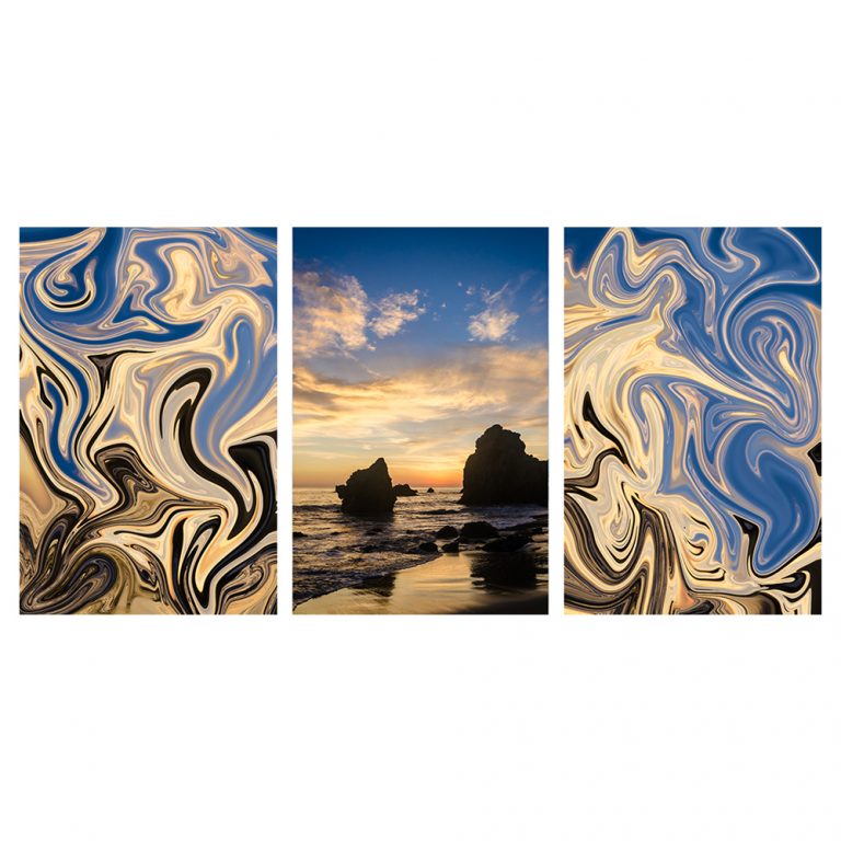 Modern Fine Art Abstract Triptych Print Malibu Sunset | Beachlovedecor ...