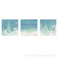 Modern Fine Art Abstract Triptych Pastel sea wave-2, Square format