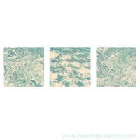 Modern Fine Art Abstract Triptych Pastel Sea water, Square format