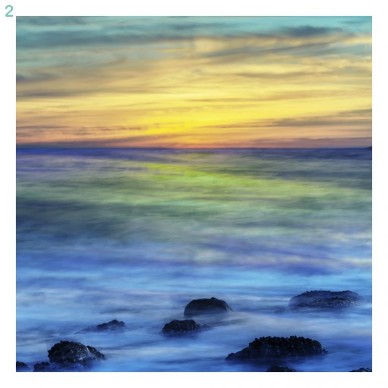 Modern Fine Art Abstract Triptych Colorful Beach Sunset