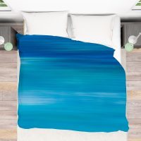 Coastal Abstract bright turquoise ocean Duvet Cover, ocean duvet, coastal bedding, tropical beach house decor, 4 sizes