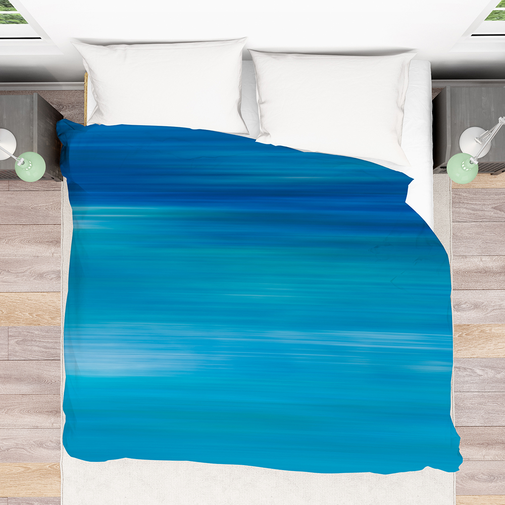 Wave Duvet Cover Set by Ambesonne Twin / Twin XL Size Beach with Foamy Waves on Empty Sea Shore Holiday Theme Serene Coastal Blue White Sand Brown nev_36942_twin 2 Piece Bedding Set with 1 Pillow Sham 