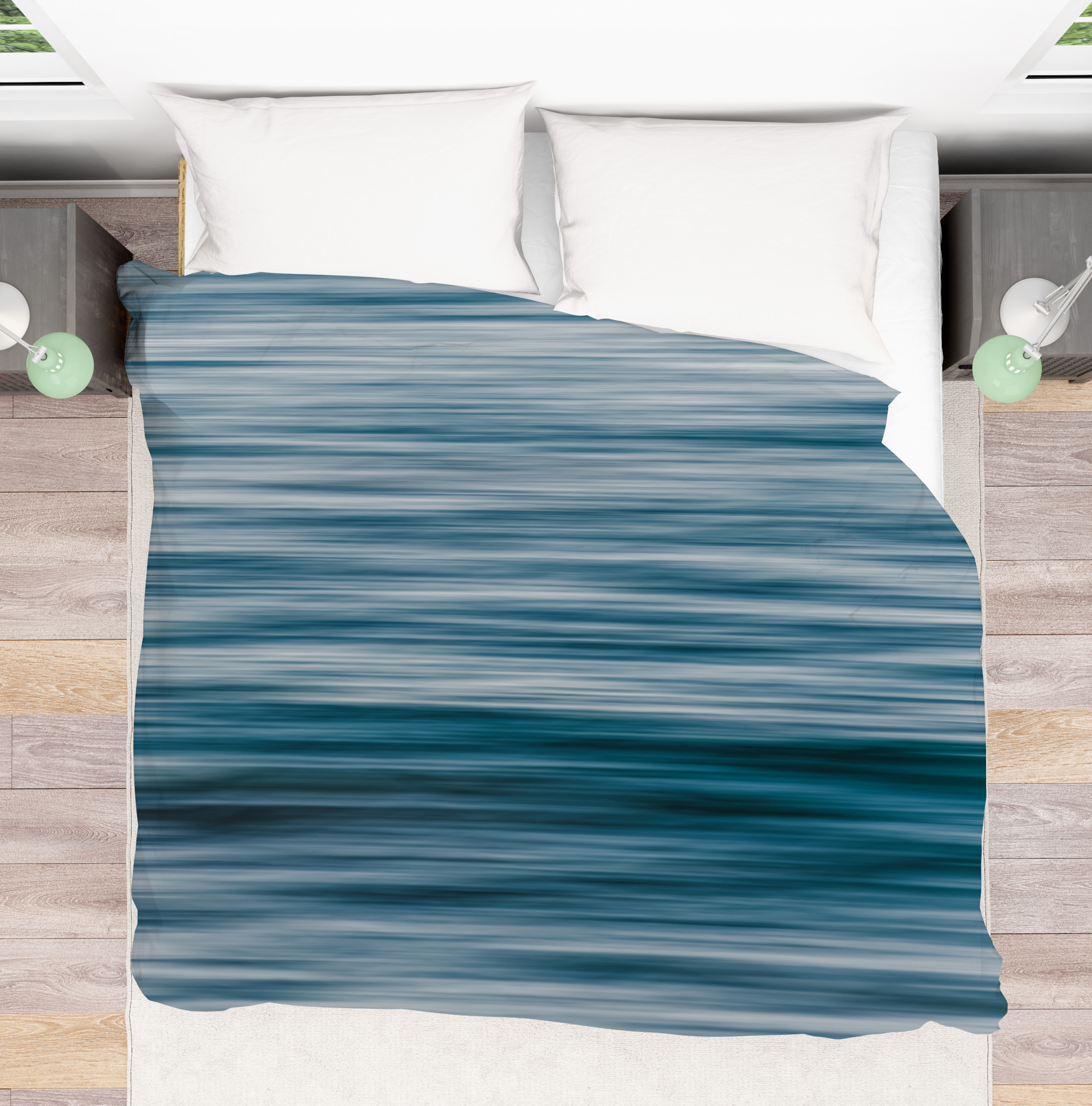 Abstract Blue Sea Duvet Cover Coastal, Decorative Duvet Covers