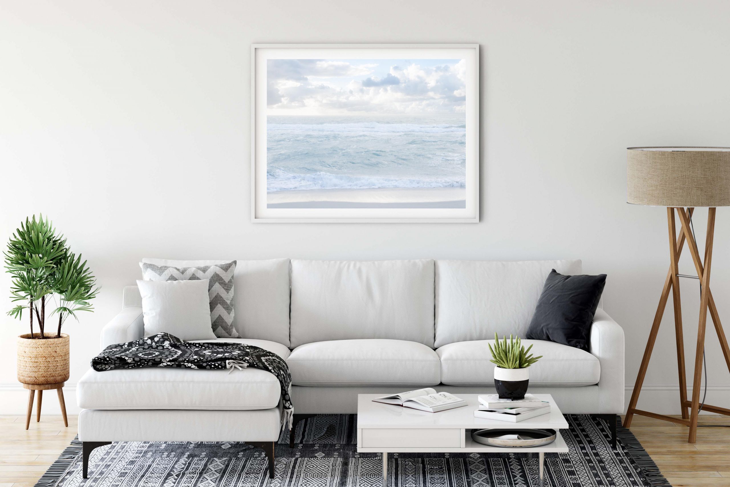 Atlantic Ocean Coastal Horizontal Print, beach house decor, soft and ...