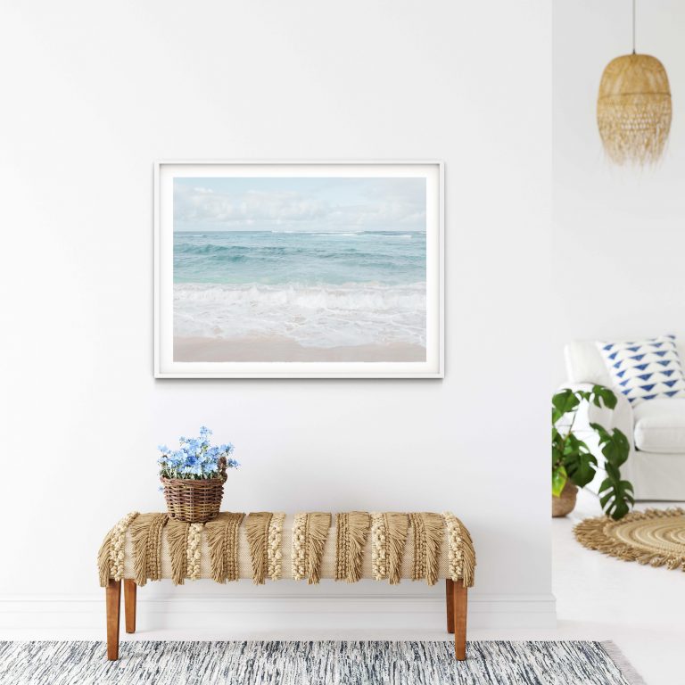 Beach Paradise Coastal Horizontal Print, beach house decor, soft and ...