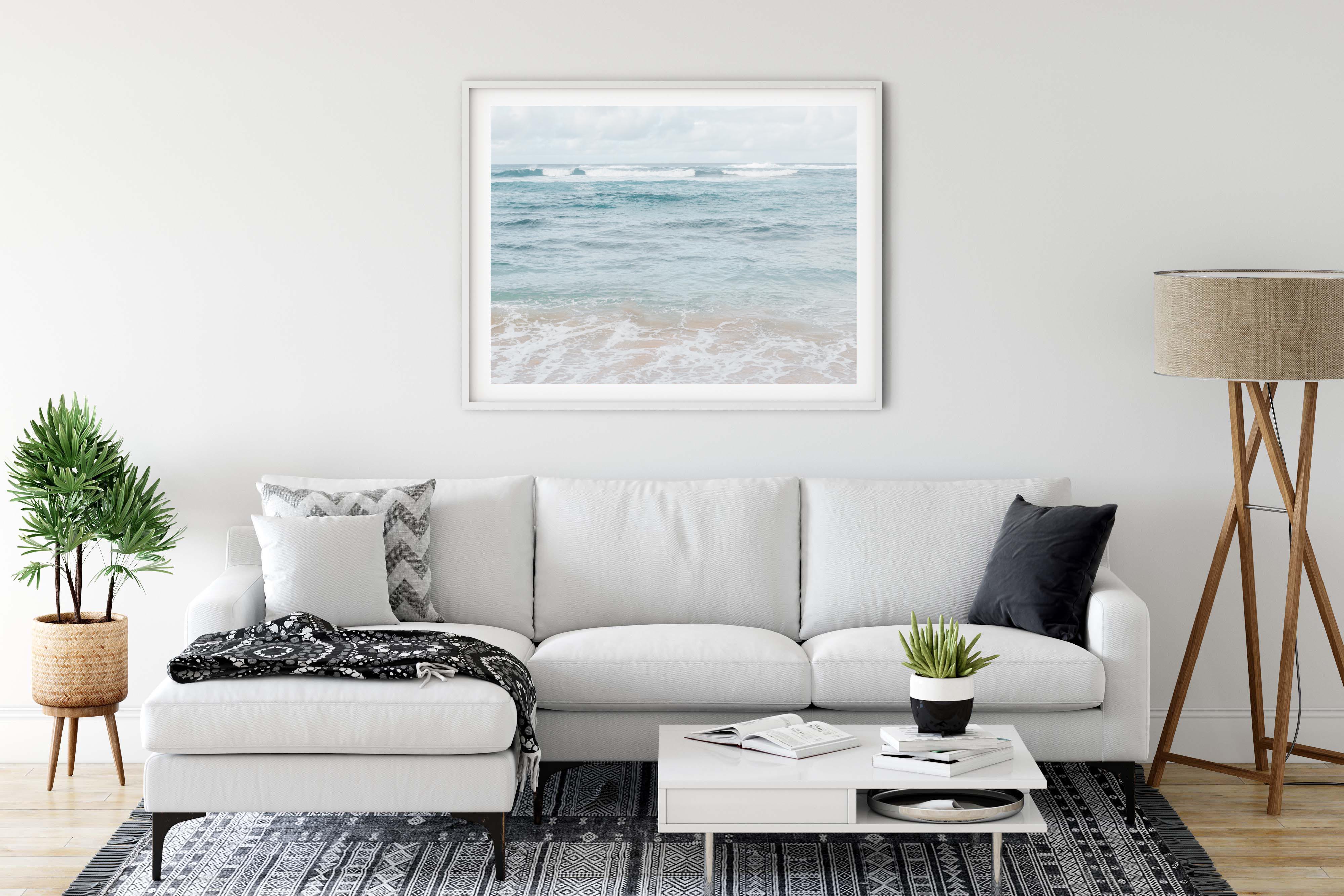 Hawaiian Ocean view, Coastal Horizontal Print, beach house decor, soft ...