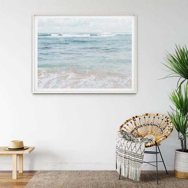 Hawaiian Ocean view, Coastal Horizontal Print, beach house decor, soft ...