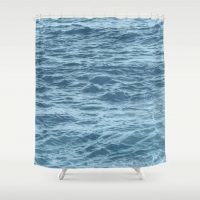 Blue sea view coastal Shower Curtain, ocean bathroom decor, tropical, coastal, 71x74 inches