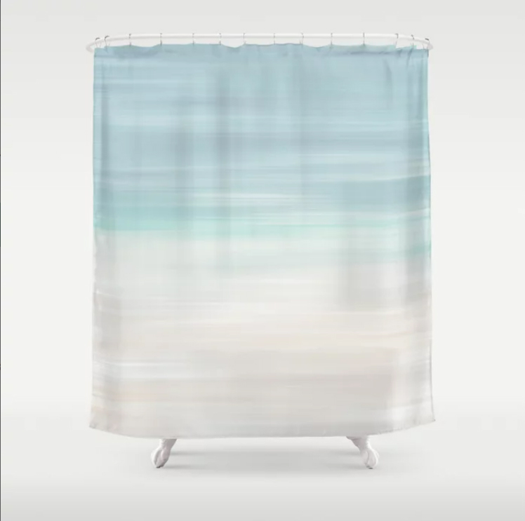 Abstract Coastal Shower Curtain Ocean, Coastal Shower Curtains