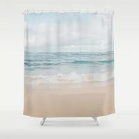 A - Coastal Shower Curtain-14, ocean bathroom decor, tropical, coastal, Scandinavian style, 71x74 inches