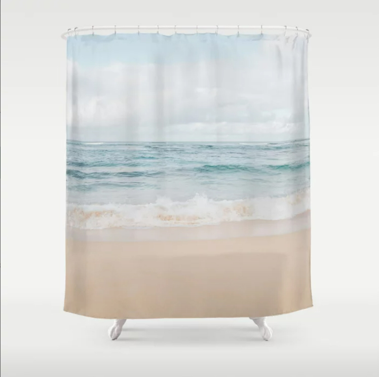 Coastal Shower Curtain 14 Ocean, Beach Cottage Style Shower Curtains
