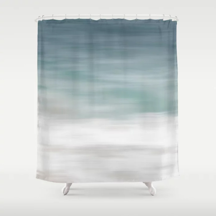 Abstract Coastal Shower Curtain 17, Tropical Beach Scene Shower Curtains