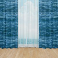 Deep Blue ocean window curtains - 1