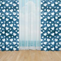 Deep Blue ocean window curtains - 2