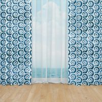 Deep Blue ocean window curtains - 3