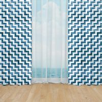 Deep Blue ocean window curtains - 6