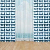 Deep Blue ocean window curtains - 7