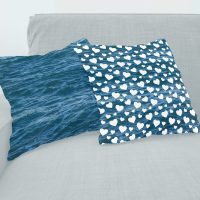 Deep Blue Ocean pillow covers set - 2, sea cushion, blue ocean pillow case