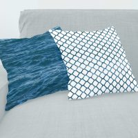 Deep Blue Ocean pillow covers set - 3, sea cushion, blue ocean pillow case