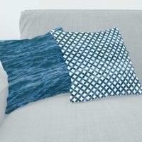 Deep Blue Ocean pillow covers set - 9, sea cushions set, blue ocean pillow cases set