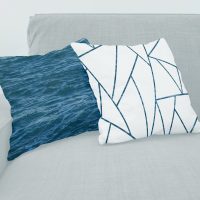 Deep Blue Ocean pillow covers set - 22, sea cushions set, blue ocean pillow cases set
