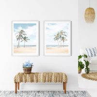 Set of 2 Hawaiian beach prints-6, Coastal Vertical Prints, beach house decor, surf decor
