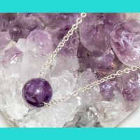 Amethyst personalized necklace/natural stone necklace/amethyst