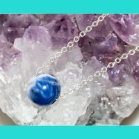 Sodalite personalized necklace/natural stone necklace/sodalite