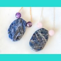 Sodalite necklace/natural stone necklace