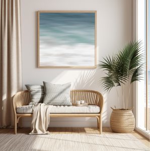ABSTRACT COASTAL AND BEACH WALL ART – SQUARE