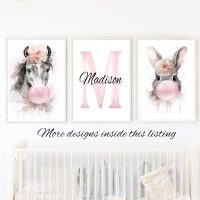 PINK FARM ANIMALS COLLECTION - SET OF 1,2 OR 3 PRINTS