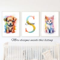 RAINBOW KITTENS AND PUPPIES COLLECTION - SET OF 1,2 OR 3 PRINTS