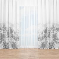 White and Ocean window curtain 6 - black and white