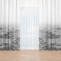 White and Ocean window curtain 7 - black and white