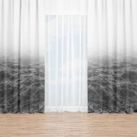 White and Ocean window curtain 2 - black and white