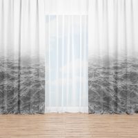 White and Ocean window curtain 3 - black and white
