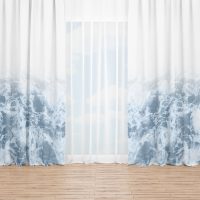 White and Ocean window curtain 5 - light blue