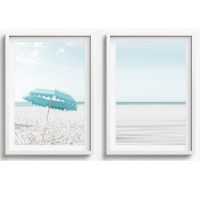 BEACH WALL ART SET OF 2 - CA61 - CANVAS, METAL and PRINTS COLLECTION (vertical)