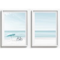 BEACH WALL ART SET OF 2 - CA60 - CANVAS, METAL and PRINTS COLLECTION (vertical)