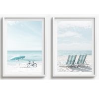 BEACH WALL ART SET OF 2 - CA59 - CANVAS, METAL and PRINTS COLLECTION (vertical)