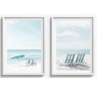 BEACH WALL ART SET OF 2 - CA59 - CANVAS, METAL and PRINTS COLLECTION (vertical)