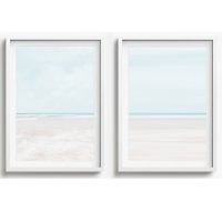 BEACH WALL ART SET OF 2 - CA57 - CANVAS, METAL and PRINTS COLLECTION (vertical)