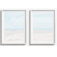 BEACH WALL ART SET OF 2 - CA57 - CANVAS, METAL and PRINTS COLLECTION (vertical)