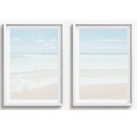 BEACH WALL ART SET OF 2 - CA56 - CANVAS, METAL and PRINTS COLLECTION (vertical)